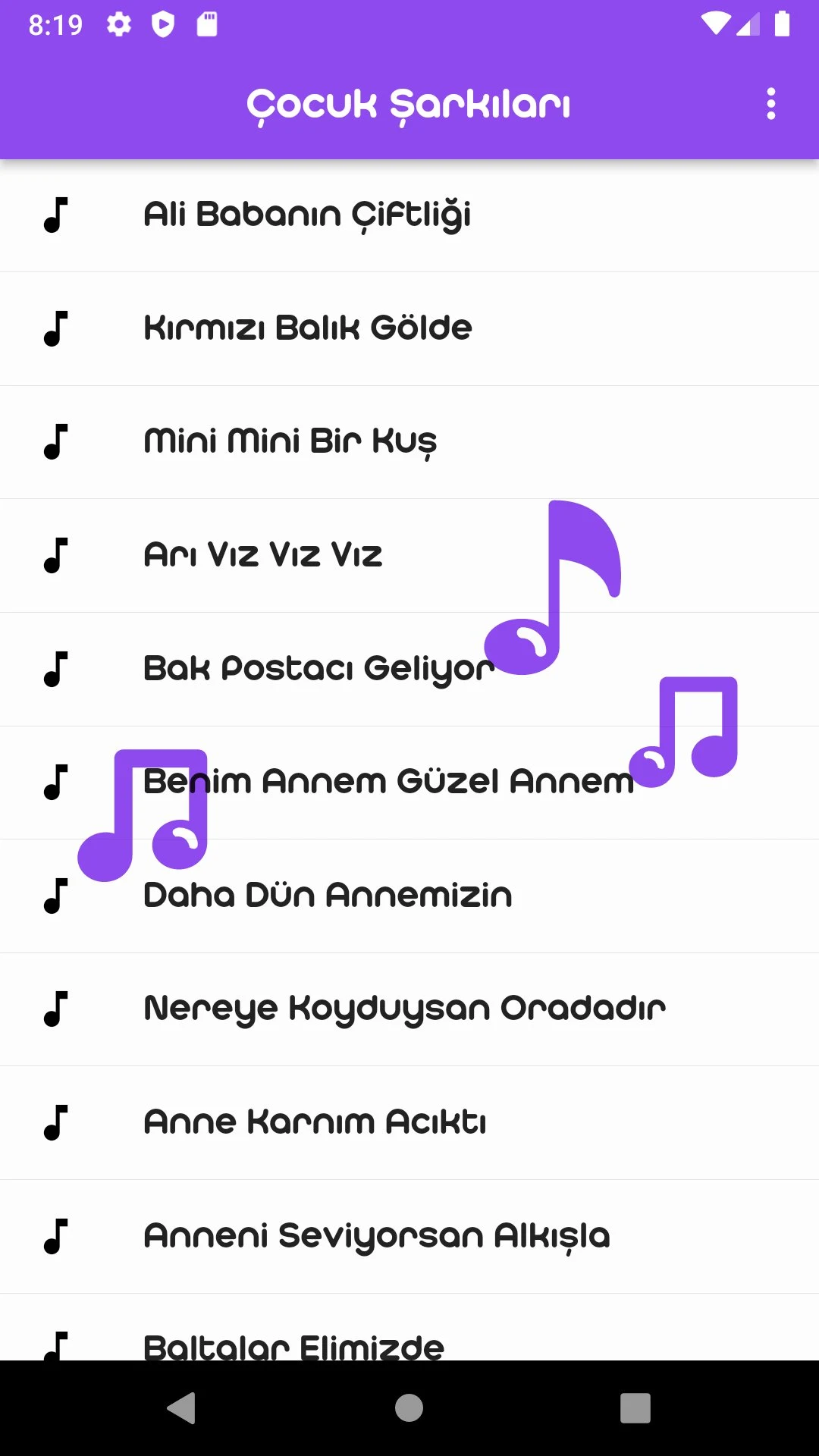 İnternetsiz Çocuk Şarkıları screenshot